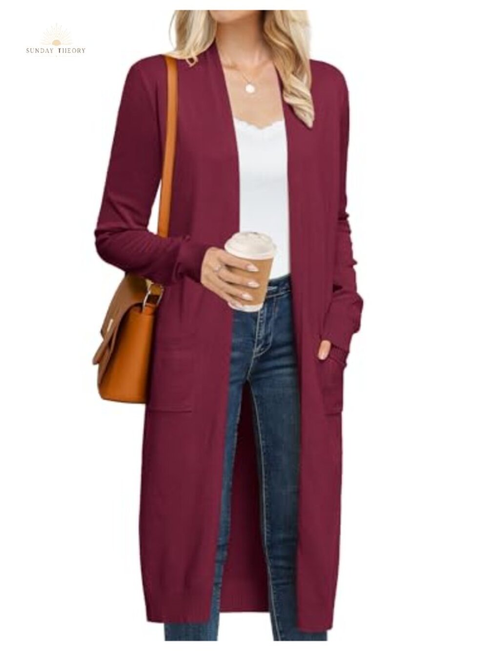 Women's Long Open Front Cardigan Lightweight Viscose Maxi Duster Pockets